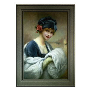 Girl with a Fur Muff von Francois Martin-Kavel Fotodruck