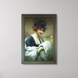 Girl with a Fur Muff von Francois Martin-Kavel Leinwanddruck