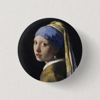 Girl with a Pearl Earring Button