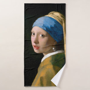 Girl with a Pearl Earring, Johannes Vermeer, 1665 Badehandtuch