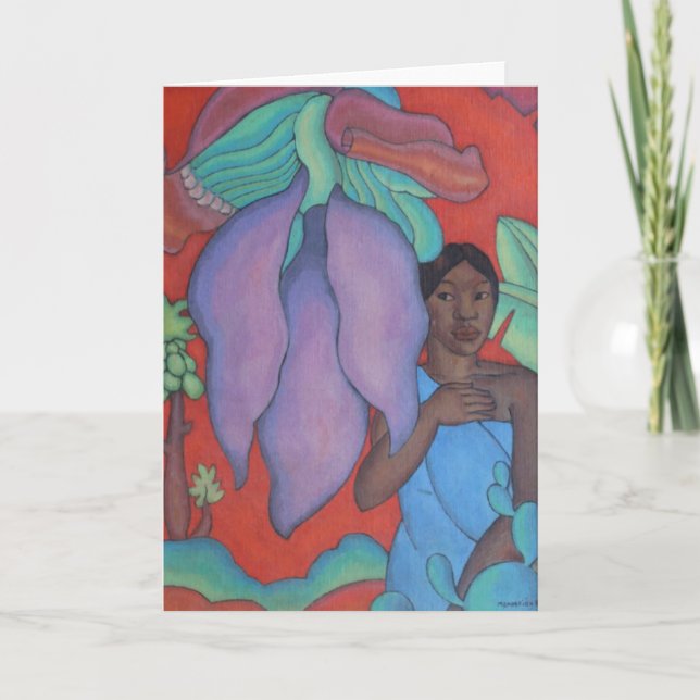 'Girl with Banana Leaf' - Arman Manookian Karte (Vorderseite)