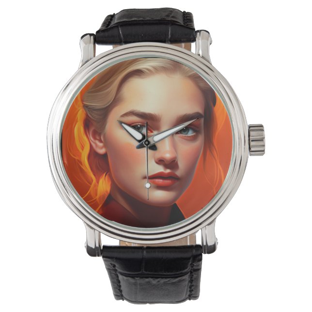 Girl with blue eyes armbanduhr (Vorderseite)