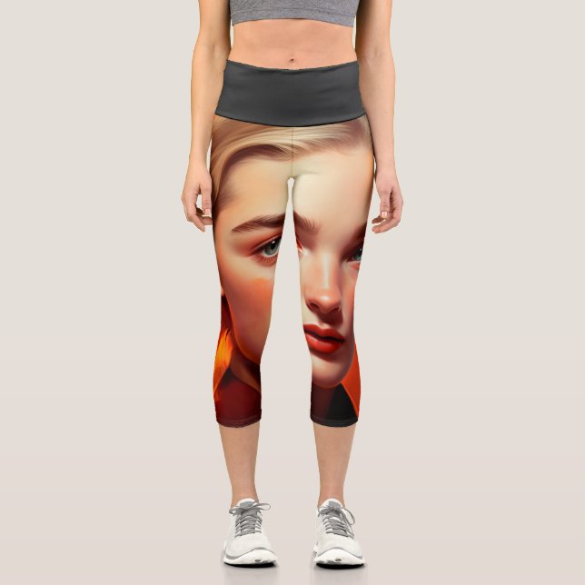 Girl with blue eyes capri leggings (Vorderseite)