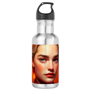 Girl with blue eyes edelstahlflasche