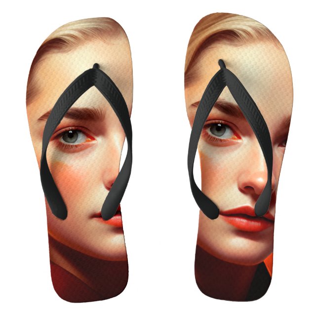 Girl with blue eyes flip flops (Fußbett)