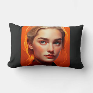 Girl with blue eyes lendenkissen