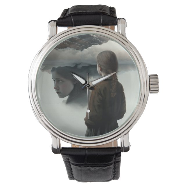 Girl with clouds armbanduhr (Vorderseite)