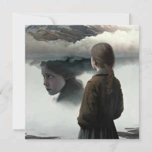 Girl with clouds feiertagskarte