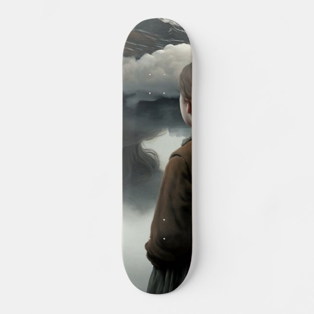 Girl with clouds skateboard (Vorderseite)
