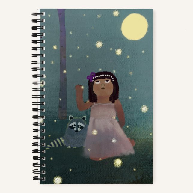 Girl with Fireflies Sketch Journal Notizbuch (Vorderseite)