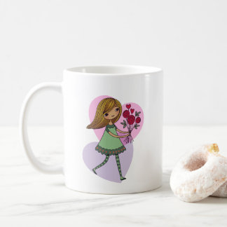Girl With Flowers Kaffeetasse