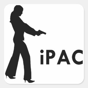 Girl With Gun Quadratischer Aufkleber