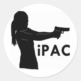 Girl With Gun Runder Aufkleber