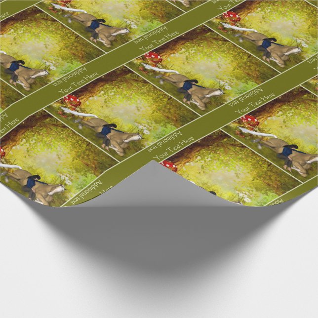 Girl with Horse Fantasy Art Personalisiert Geschenkpapier (Ecke)