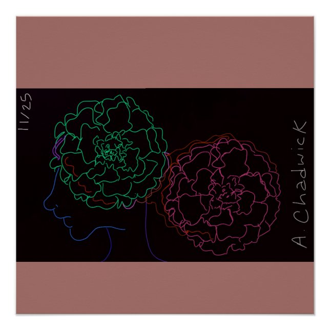 Girl with Marigold Afro Puffs Glossy Poster (Vorderseite)