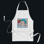 Girl With Red Rose Beret Be True To You Apron Schürze<br><div class="desc">Girl With Red Rose Beret Be True To You Apron. A lovely & practical gift! Designed from one of my original watercolour paintings!</div>