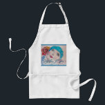 Girl With Red Rose Beret Be True To You Apron Schürze<br><div class="desc">Girl With Red Rose Beret Be True To You Apron. A lovely & practical gift! Designed from one of my original watercolour paintings!</div>