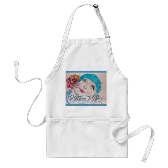 Girl With Red Rose Beret Be True To You Apron Schürze (Vorne)