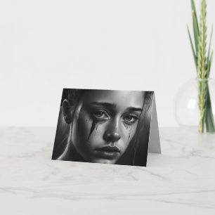 Girl with tears dankeskarte