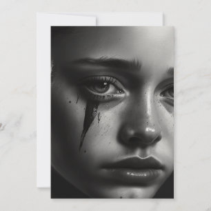 Girl with tears feiertagskarte