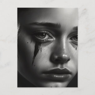 Girl with tears feiertagspostkarte