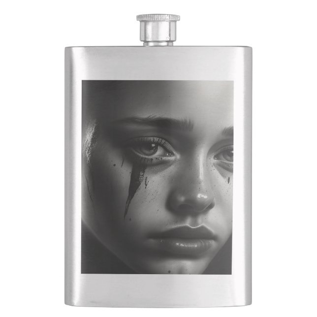 Girl with tears flachmann (Vorderseite)