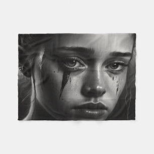 Girl with tears fleecedecke