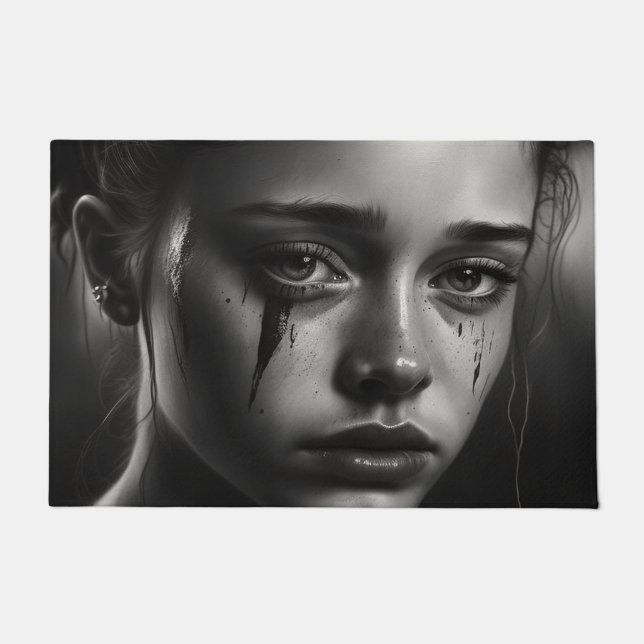 Girl with tears fußmatte (Vorderseite)