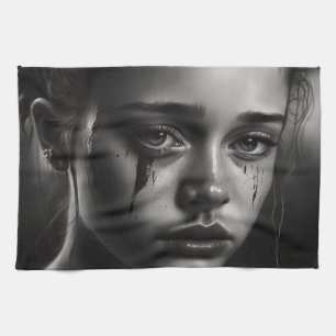 Girl with tears geschirrtuch
