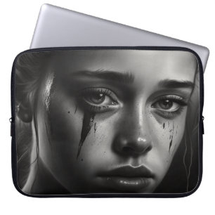 Girl with tears laptopschutzhülle