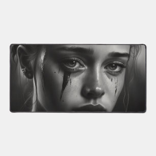 Girl with tears schreibtischunterlage