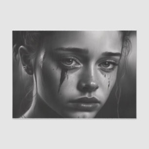 Girl with tears seidenpapier