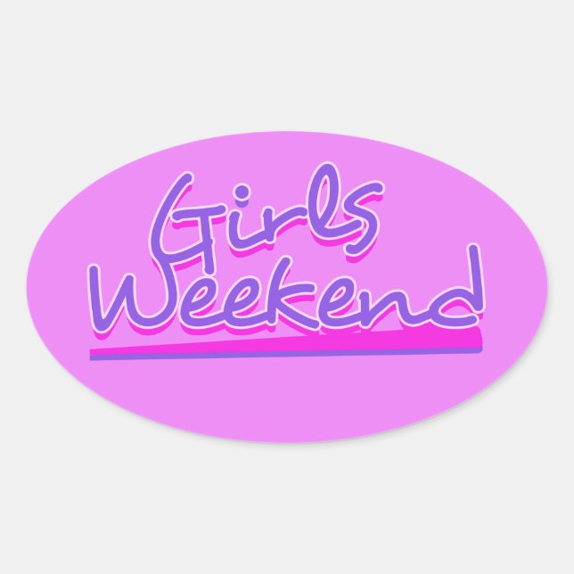 Girl-Wochenende Ovaler Aufkleber (Vorderseite)