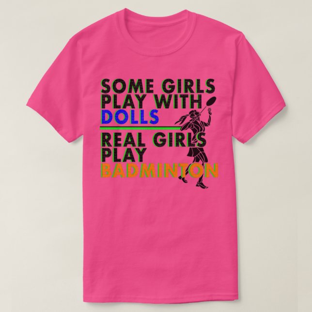 Girl Women Liebe Badminton Fan T T T-Shirt (Design vorne)