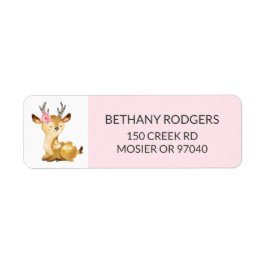 Girl Woodland Baby Shower Envelope Rücksendeadress