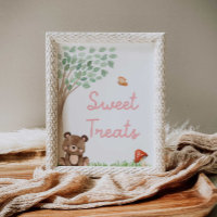 Girl Woodland Baby Shower Sweet Leckereien Poster