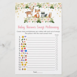 Girl Woodland Floral Emoji Pictionary Showspiel