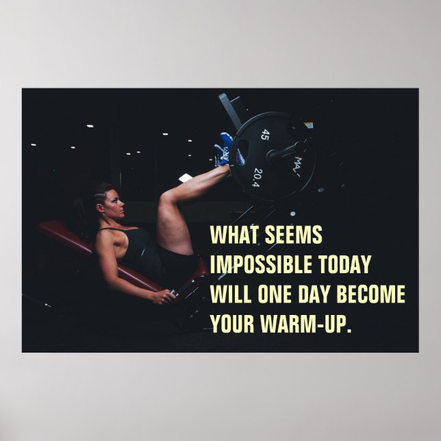 Girl Workout Motivierend Gym Quote Poster (Vorne)