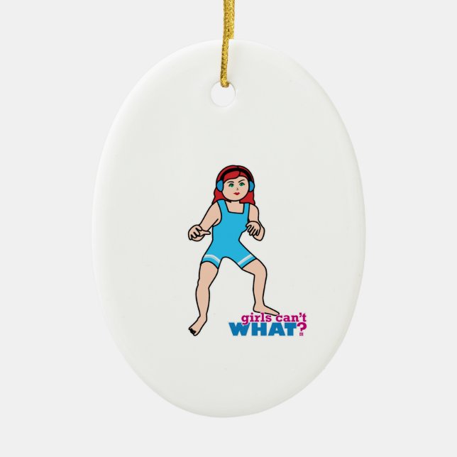 Girl-Wrestler Keramik Ornament (Vorne)