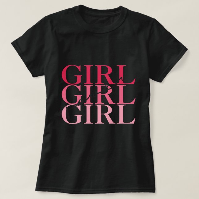 Girl Writing Black T-Shirt (Design vorne)