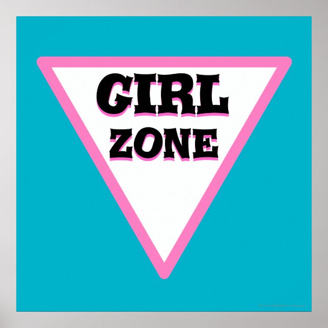 Girl Zone Road Sign Poster (Vorne)