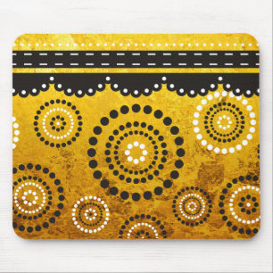 Girlande ARTdeco schwarz weiß + goldenes Blatt Hin Mousepad
