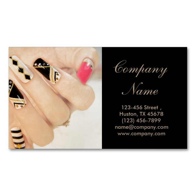 Girlande Beauty WELLNESS-CENTER Nagelnail Salon Magnetische Visitenkarte (Vorderseite)