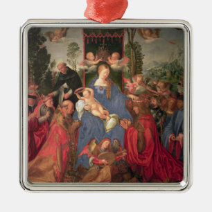 Girlande von RosenAltarpiece, 1600 Ornament Aus Metall