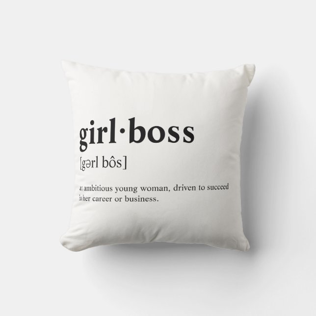Girlboss - Wörterbuchbedeutung Kissen (Vorderseite)