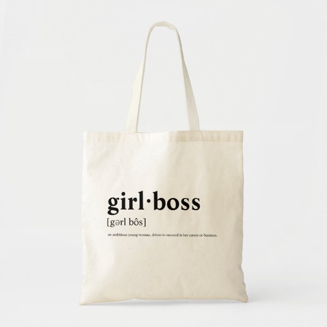 Girlboss - Wörterbuchbedeutung Tragetasche (Vorne)
