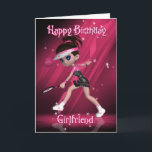 Girlfriend Birthday Card - Tennis Karte<br><div class="desc">Girlfriend Birthday Card - Tennis</div>