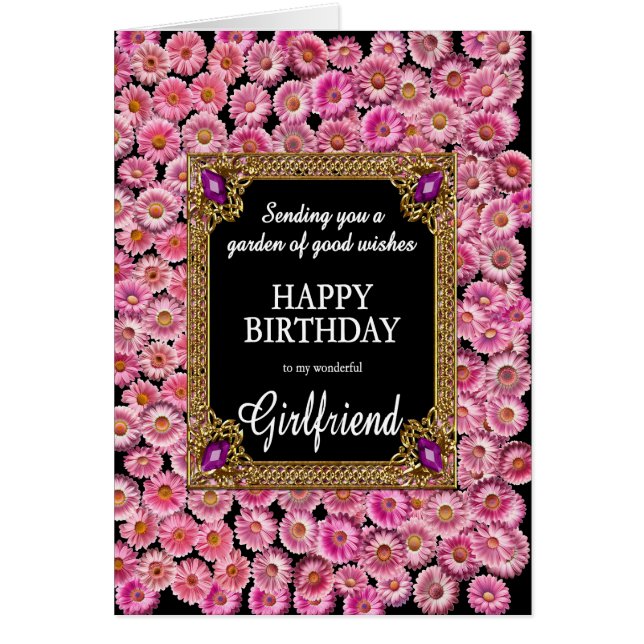 Girlfriend Birthday Pink Daisies (Vorne)
