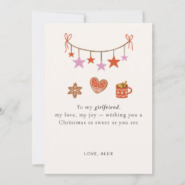 Girlfriend Christmas Card Cute Personalized Feiertagskarte