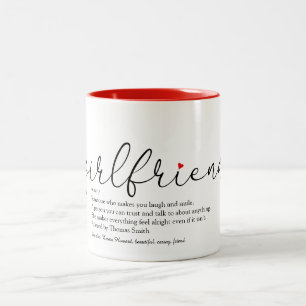 Girlfriend Definition Chic Script Liebe Herz Zweifarbige Tasse